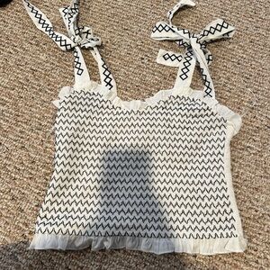 Francesca's Collections Black and Cream Camisole